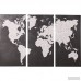 Brayden Studio 'Gray Map' Print Multi-Piece on Wrapped Canvas BRSD4329