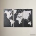 Brayden Studio 'Gray Map' Print Multi-Piece on Wrapped Canvas BRSD4329