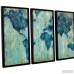 Brayden Studio Map of the World' 3 Piece Framed Painting Print Set BYST2560