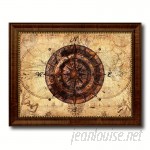 Breakwater Bay 'Compass Nautical Vintage Map' Framed Textual Art on Canvas BKWT4106
