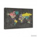 Bungalow Rose 'Colorful World Map' Graphic Art Print on Canvas BGRS3909