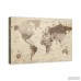 Charlton Home 'Distressed World Map' Rectangle Graphic Art Print on Canvas CHRL8210