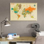 East Urban Home 'New World Map' by Jazzberry Blue Graphic Art Print ESRB7061
