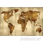 East Urban Home 'The World' Graphic Art Print on Canvas in Bronze on Gold ESUR3483