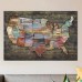 East Urban Home 'USA Map I' Painting Print on Canvas URBH6712