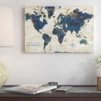 East Urban Home World Map Collage Graphic Art on Wrapped Canvas USSC8605