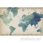 Marmont Hill "Watercolor World Map" Painting Print on Wrapped Canvas MAAX3471