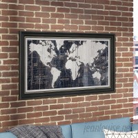 Mercury Row 'Old World Map Blue' Framed Graphic Art on Wrapped Canvas MCRW5265