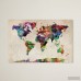 Mistana 'Urban Watercolor World Map' Framed on Beige Canvas MTNA2448