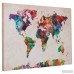 Mistana 'Urban Watercolor World Map' Framed on Beige Canvas MTNA2448