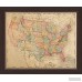 Three Posts 'Colored Map Of The United States' Framed Graphic Art Print on Canvas TRPT4916