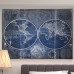 WexfordHome 'Vintage World Map II' Graphic Art Print on Wrapped Canvas in Blue WEXF2192