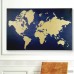 WexfordHome Golden Blue Map Graphic Art on Wrapped Canvas WEXF1637