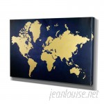 WexfordHome "Golden Blue Map" Graphic Art on Wrapped Canvas WEXF1637