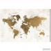 Willa Arlo Interiors 'Mapamundi White Gold Maps Art' Wrapped Canvas Print WRLO2040