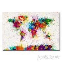 World Menagerie 'World Map Splashes' Painting Print on Wrapped Canvas WRMG5609