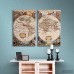 World Menagerie World Map 2 Piece Framed Graphic Art on Wrapped Canvas Set WDMG1007