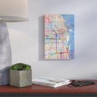 Wrought Studio 'Urban Rainbow Street Map Series: Chicago, Illinois, USA' Graphic Art on Wrapped Canvas VRKG1244