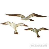 Beachcrest Home 3 Piece Distressed Flying Seagull Wall Décor Set BCHH2251