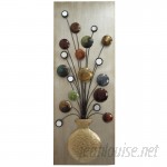 Three Posts Faux Vase and Flower Metal Wall Décor THPS4423