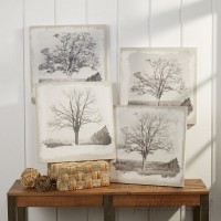 Birch Lane™ Changing Seasons Tree 4 Piece Graphic Art Print Set in Wood BL17619