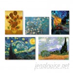 Charlton Home 5 Piece Graphic Art by Vincent Van Gogh Painting Print on Wrapped Canvas Set CHRH7102