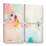 Latitude Run Rosa Abstract 4 Piece Painting Print on Wrapped Canvas Set LATR6193