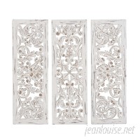 One Allium Way 3 Piece Rustic Carved Ornate Wall Décor Set ONAW3717
