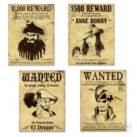 The Beistle Company Pirate Wanted Sign Cutouts Wall Décor TBCY1505
