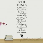 DecaltheWalls Four Things You Can't Recover Quote Wall Decal DTWA1023