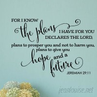Enchantingly Elegant For I Know the Plans I Have for You Bible Verse Wall Decal ENCE1303