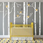 SimpleShapes Birch Tree with Owl Wall Decal SSHA1007