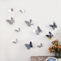 Walplus 3D Mirror Butterflies Wall Decal WLPU1007