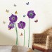 Walplus Purple Flower Butterfly Wall Decal WLPU1075