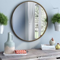 Gracie Oaks Macdougall Round Metal Framed Accent Mirror GRKS2744
