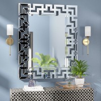 Willa Arlo Interiors Rectangle Ornate Geometric Wall Mirror WLAO1370