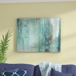 Beachcrest Home 'Abstract Spa' Framed Graphic Art Print on Canvas in Aqua/Blue BCHH4528