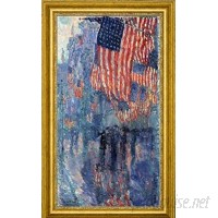 CanvasArtUSA 'The Avenue in the Rain' by Frederick Childe Hassam Framed Painting Print VASA1023