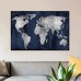 East Urban Home 'The World' Graphic Art Print on Canvas in Silver and Blue ESUR3486