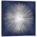 East Urban Home Silver Sunburst on Blue I Graphic Art on Wrapped Canvas USSC7846