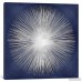 East Urban Home Silver Sunburst on Blue I Graphic Art on Wrapped Canvas USSC7846
