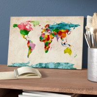 iCanvas 'World Map Watercolors III' Graphic Art Print ESRB6992