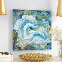 Mercer41 'Touch of Gold Agate II' Oil Painting Print on Wrapped Canvas MCRF3498