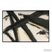 Orren Ellis 'Black and Gold Abstract Brushstrokes' Framed Acrylic Painting Print on Canvas ORNE6371