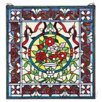 Design Toscano Panier des Fleurs Stained Glass Window TXG8633