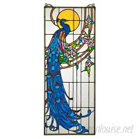 Design Toscano Peacock's Sunset Stained Glass Window TXG5107