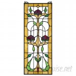 Design Toscano Ruskin Rose Flower Stained Glass Window Panel TXG9350