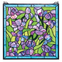 Design Toscano Saint-Remy Irises Stained Glass Window TXG3191