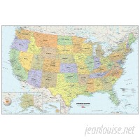 WallPops! USA Dry-Erase Map 36' x 24 Wall Mural WPP1006