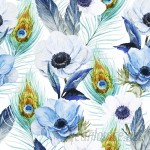 Walls Need Love Poppies and Peacocks Removable 5' x 20" Floral Wallpaper WANL3271